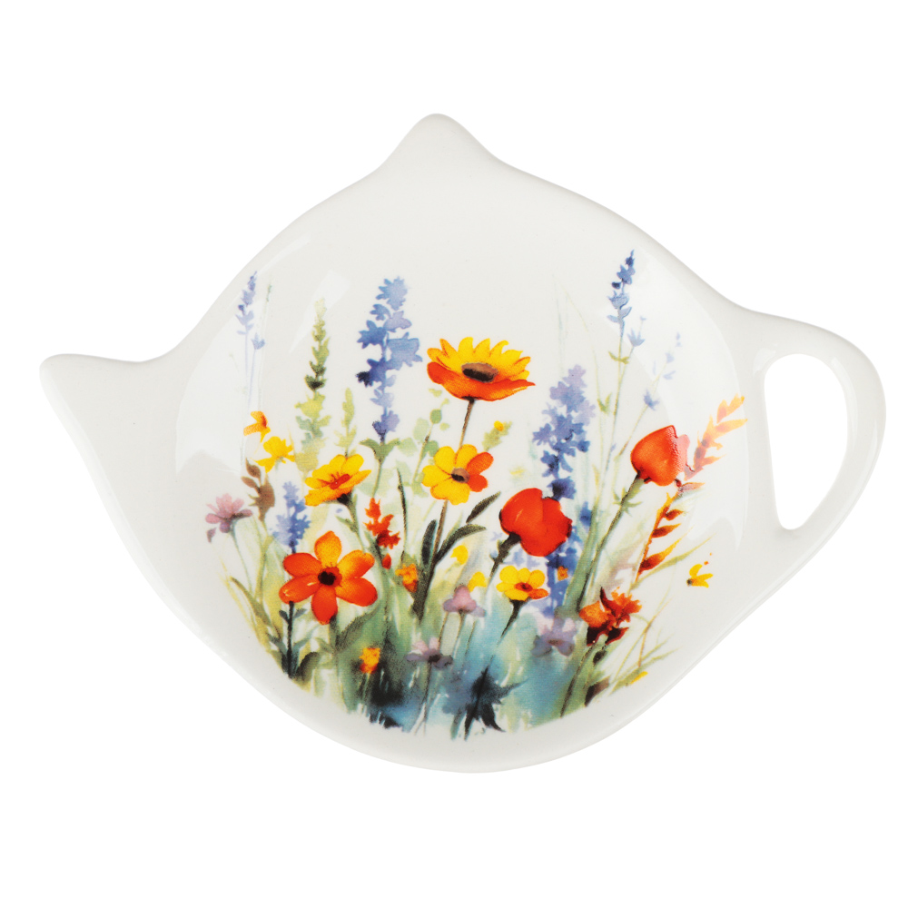 MILLIMI Полевые цветы Подставка под чайный пакетик, 12х8х1,5см, керамика, арт.№ 824-019