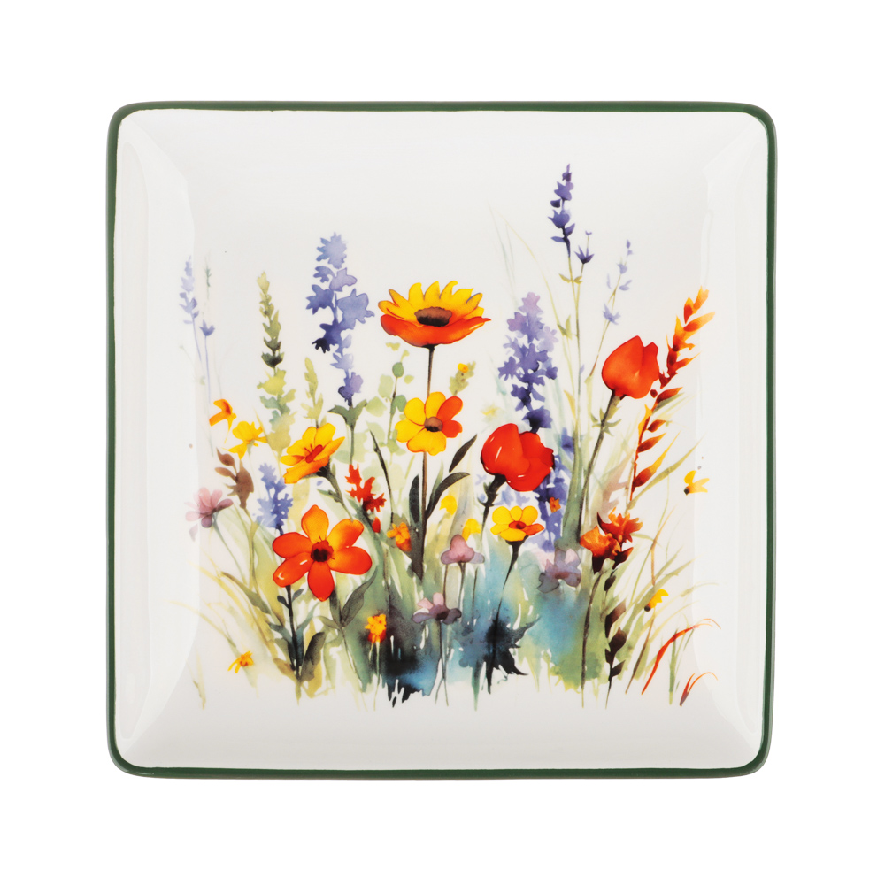 MILLIMI Полевые цветы Блюдо квадратное, 21х21х3см, керамика, арт.№ 824-020