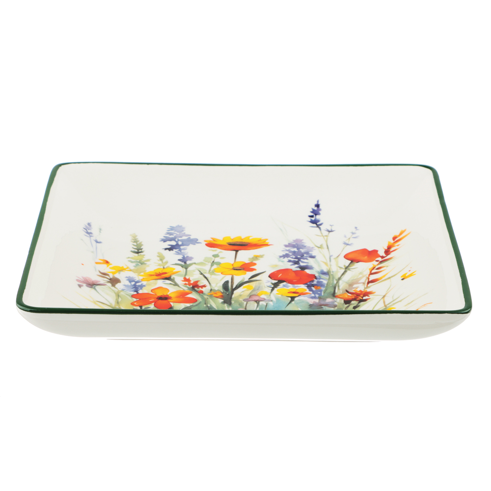 MILLIMI Полевые цветы Блюдо квадратное, 21х21х3см, керамика, арт.№ 824-020