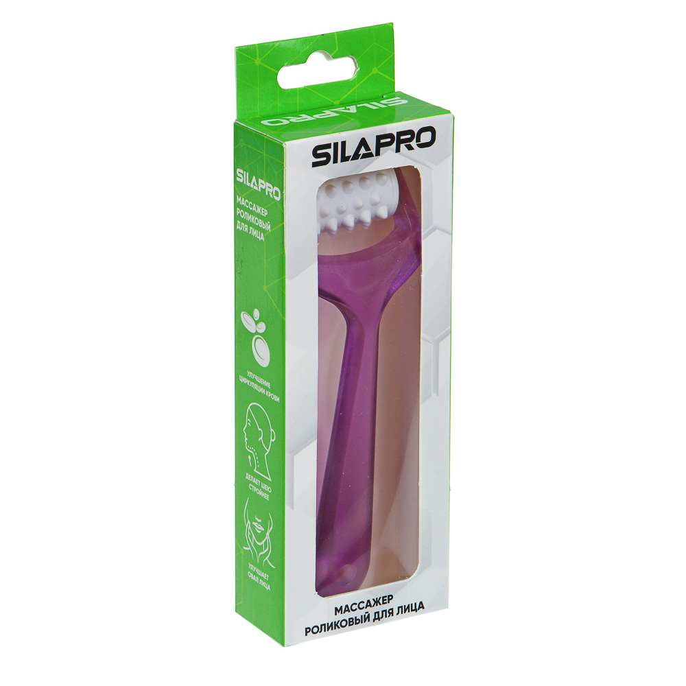 SILAPRO Массажер роликовый для лица, 14см, PS, ABS, ПВХ, 3 цвета, арт.№ 192-061