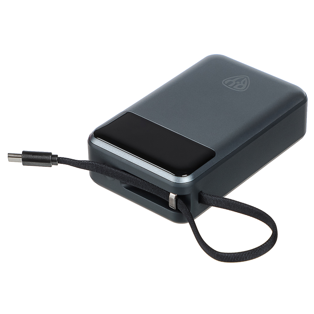Аккумулятор мобильный BY 20000мАч, 1xUSB-C, 1xUSB-A, встроенный кабель Type-C, 65Вт, арт.№ 031-121