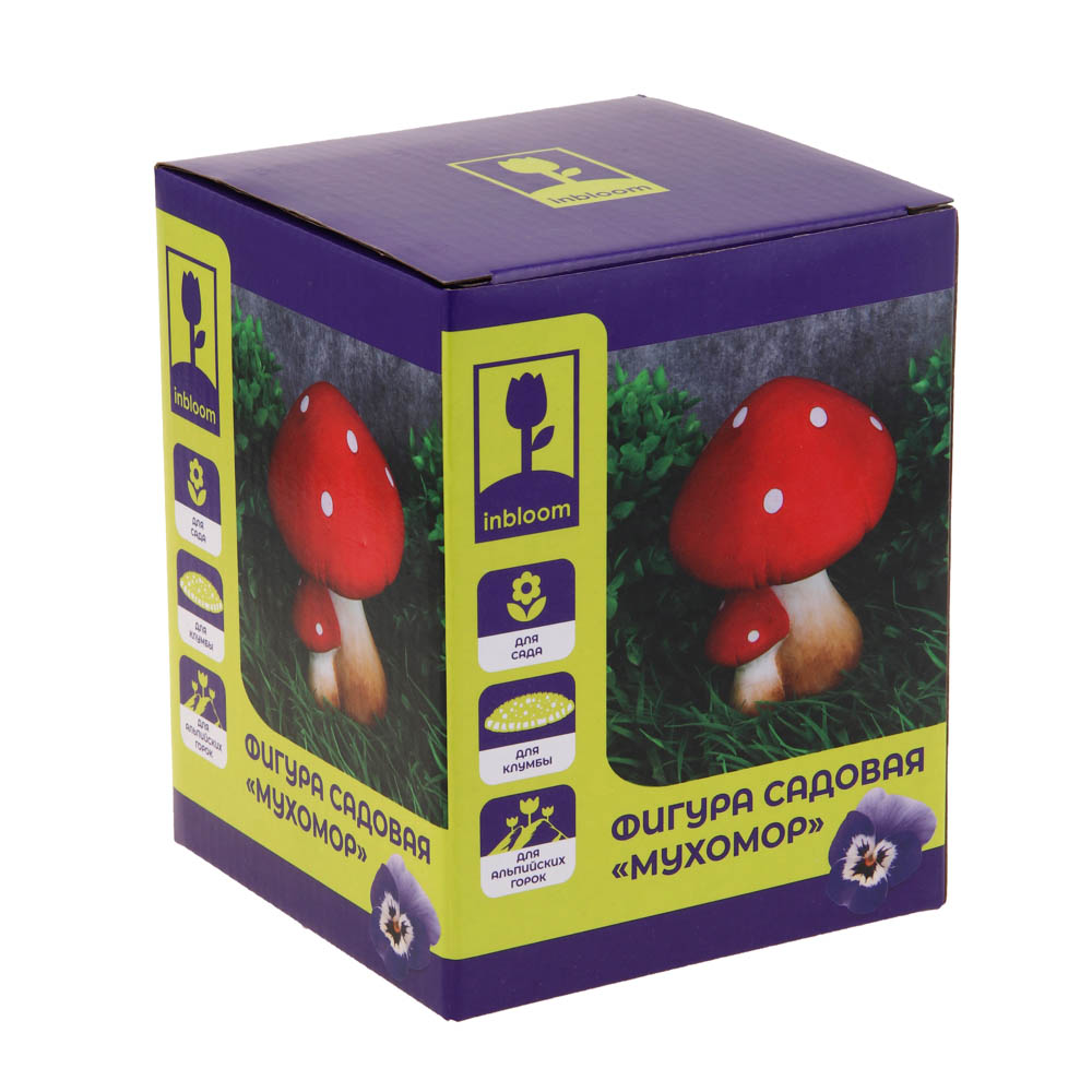 INBLOOM Фигура садовая Мухомор 12х12х15.5см, латерит, арт.№ 162-003