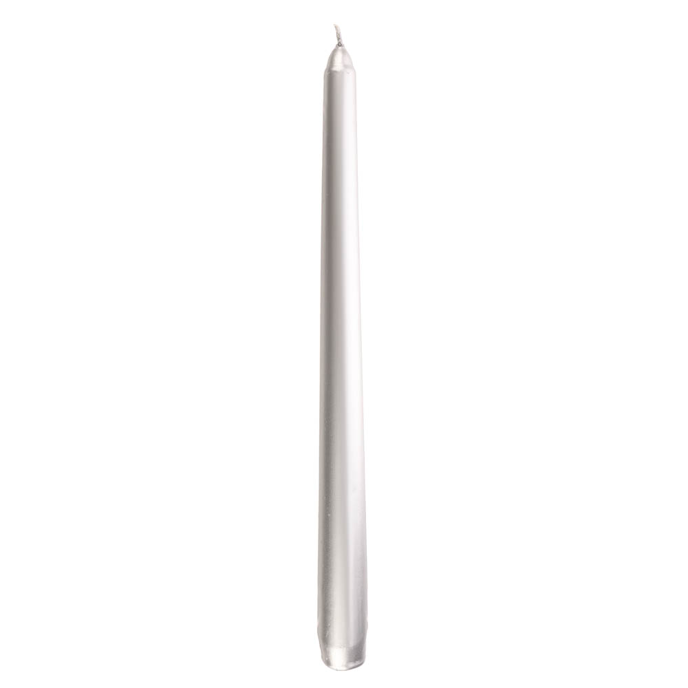 Свеча античная 2,2x25,5 см, парафин, лакированная, серебро, арт.№ 543-074
