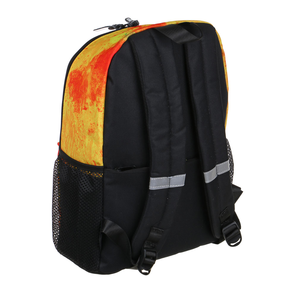 BY СМАЙЛ Рюкзак подростковый, 41x29x18см, 1 отд., 4 карм., желтый фон, бутылка для воды в чехле, ПЭ, арт.№ 254-660