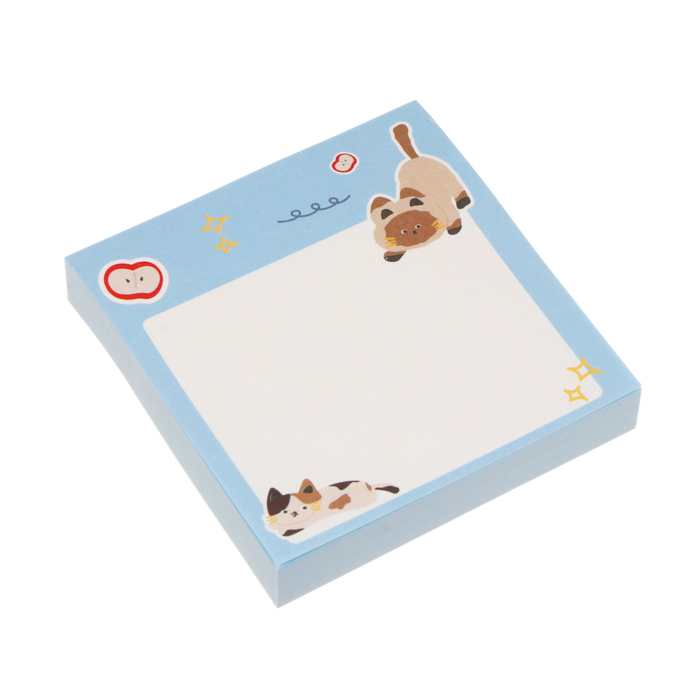 Бумага для заметок клейкая 8х8см, 100л, 80г, "Единорожка/Котики", 2 дизайна, арт.№ 557-106