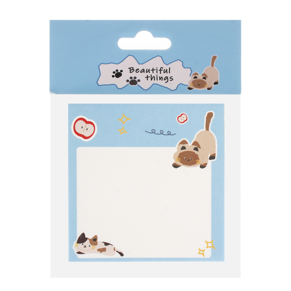 Бумага для заметок клейкая 8х8см, 100л, 80г, "Единорожка/Котики", 2 дизайна, арт.№ 557-106