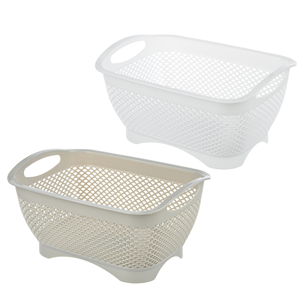 VETTA Корзинка универсальная с ручками "Стиль", 25,5х19х13,5см, пластик, 2 цвета, арт.№ 406-150