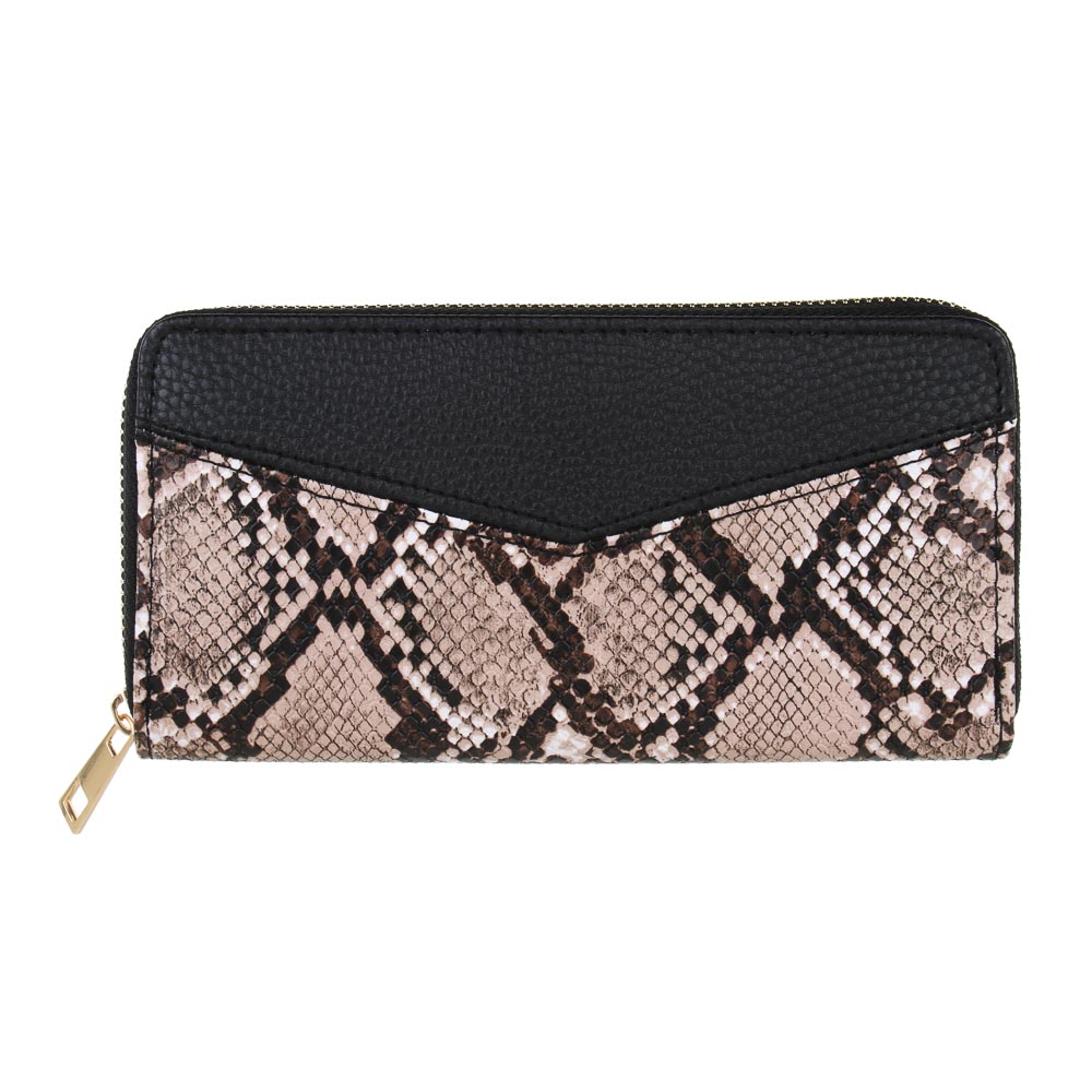 ЮL Серпенти Кошелек для карт, купюр и монет на молнии ПУ, металл, 19х10х2см, 3 дизайна, КЖ24-12, арт.№ 303-027