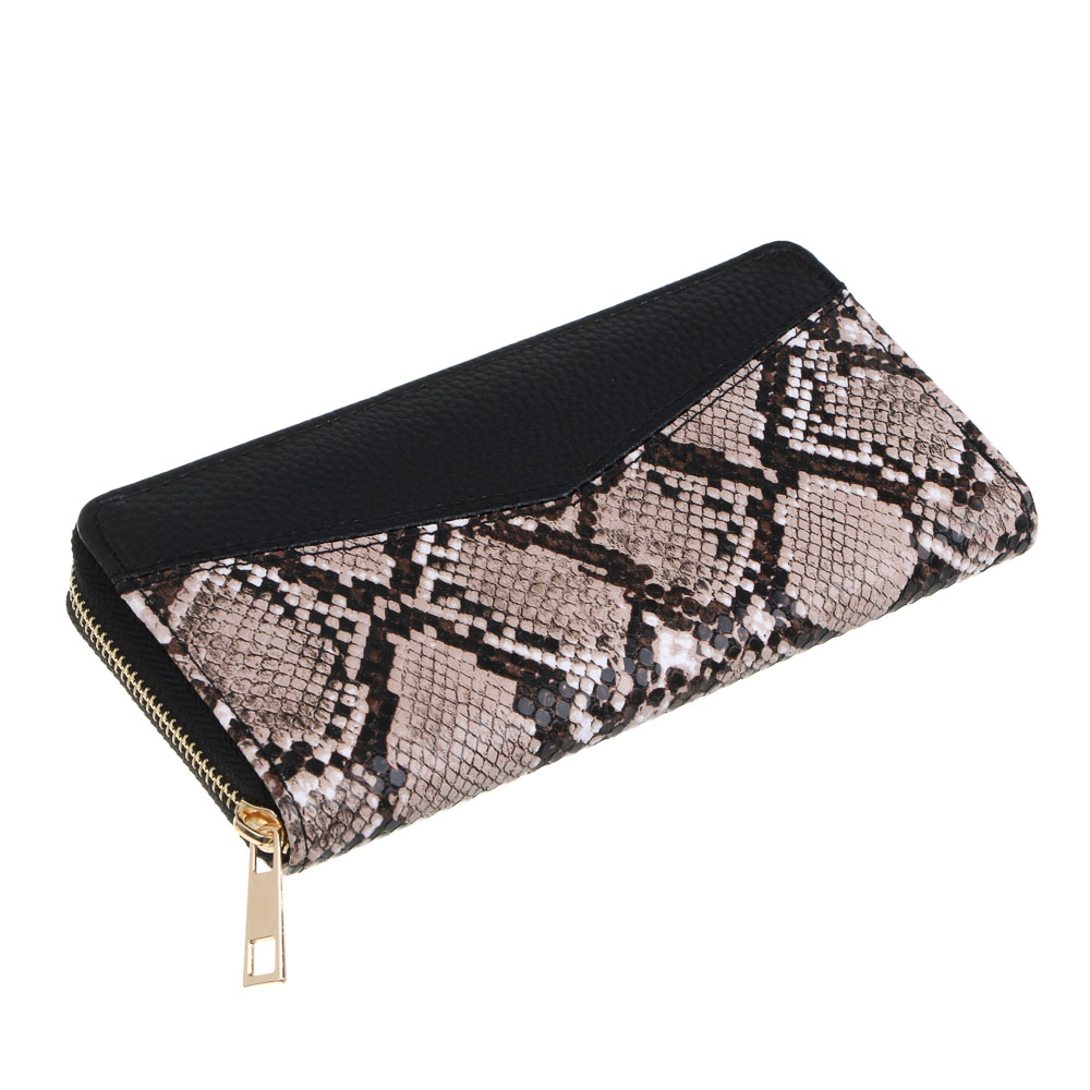 ЮL Серпенти Кошелек для карт, купюр и монет на молнии ПУ, металл, 19х10х2см, 3 дизайна, КЖ24-12, арт.№ 303-027