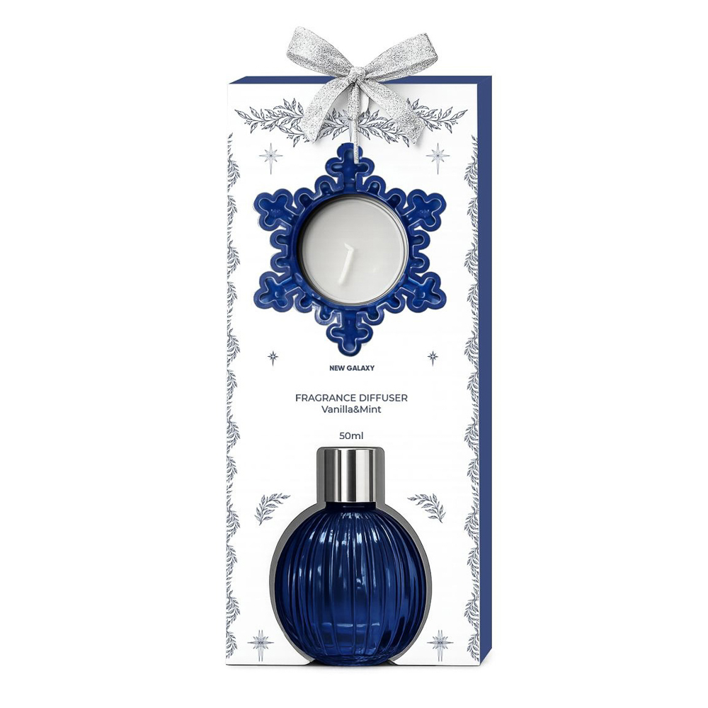 Ароматизатор диффузор, свеча тм NEW GALAXY 50 мл., 11гр., Vanilla & Mint, Ароматная клюква, арт.№ 778-352
