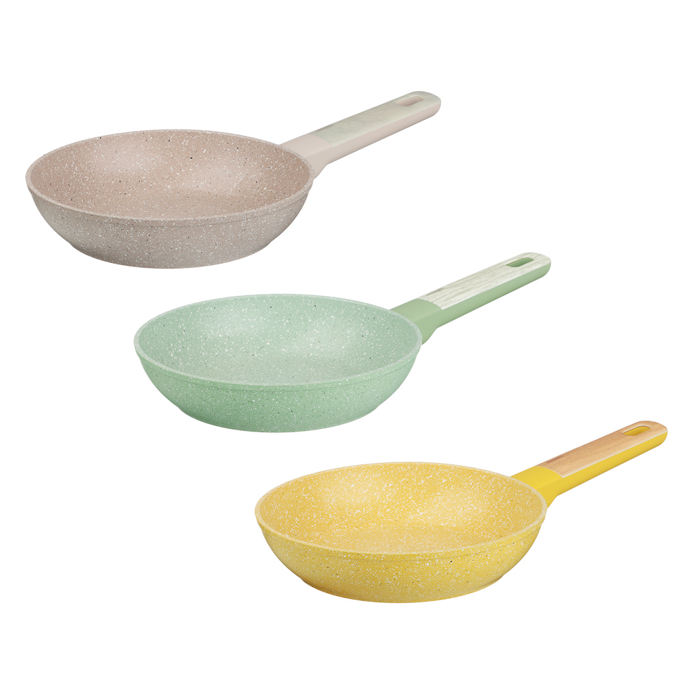 SATOSHI Дейзи Сковорода литая d20см, антипригарное покрытие мрамор, индукция, 3 цвета, арт.№ 846-678