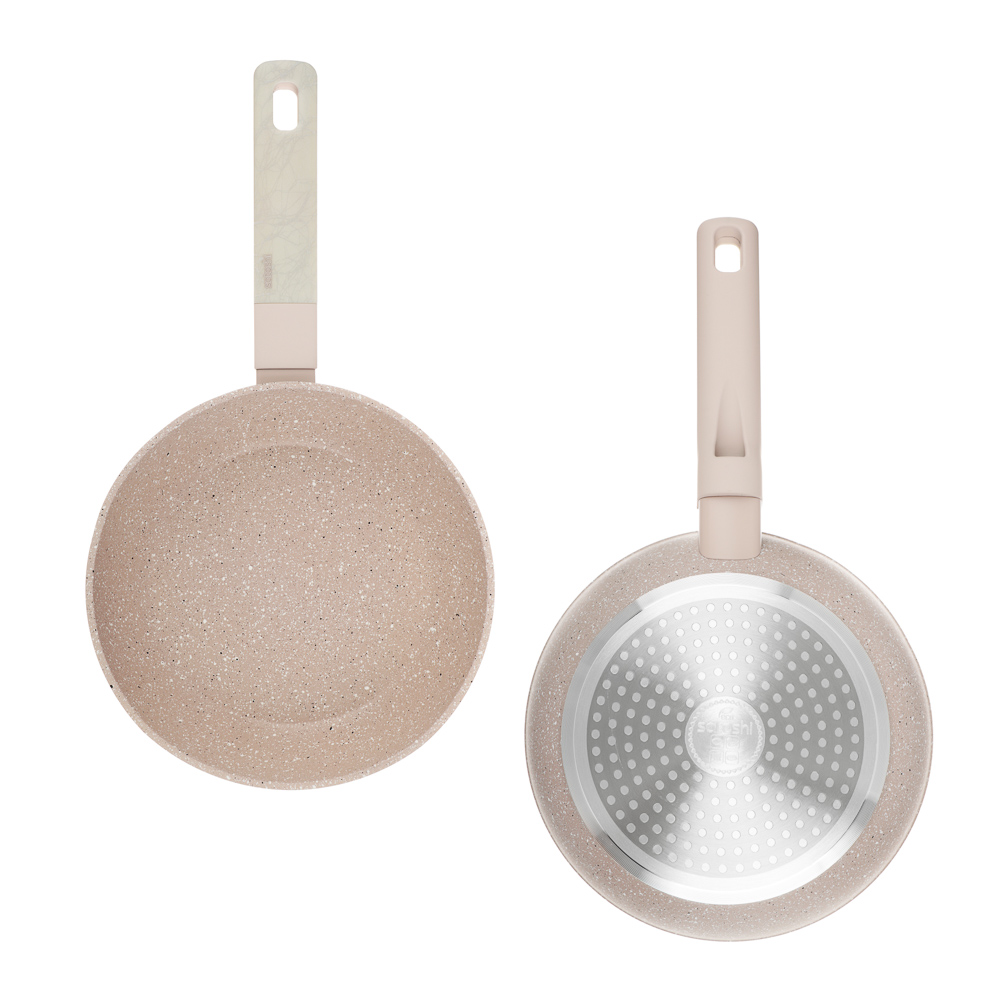 SATOSHI Дейзи Сковорода литая d20см, антипригарное покрытие мрамор, индукция, 3 цвета, арт.№ 846-678