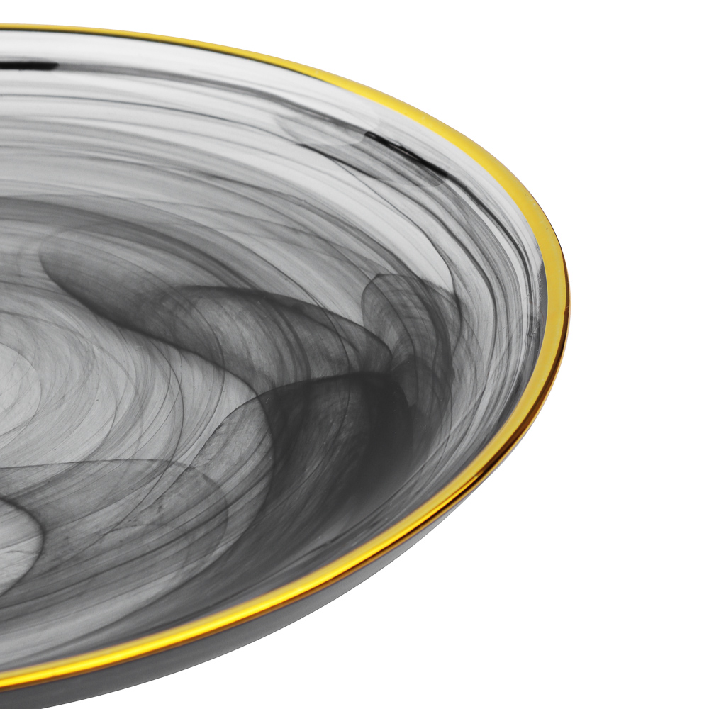 BY COLLECTION Black Line Тарелка десертная, 20,5х2см, стекло, арт.№ 820-847