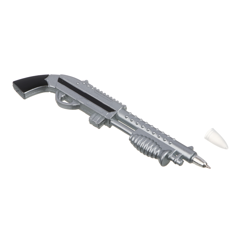 Ручка шариковая синяя, в форме винтовки, с магнитом, пластик, 16,5х3,5-4 см, 3 дизайна, арт.№ 526-010