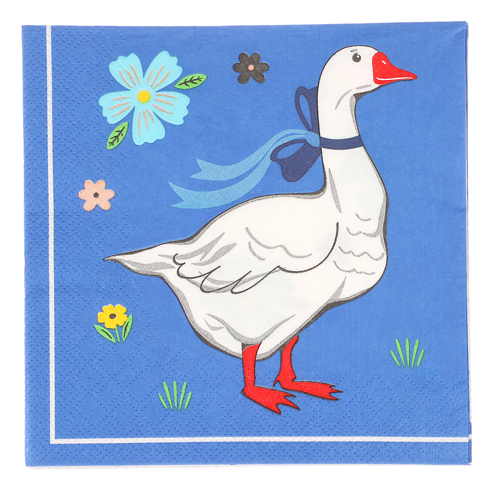 Салфетки бумажные трехслойные Гуси-1, 33*33 см, 20 шт, арт.№ 530-411