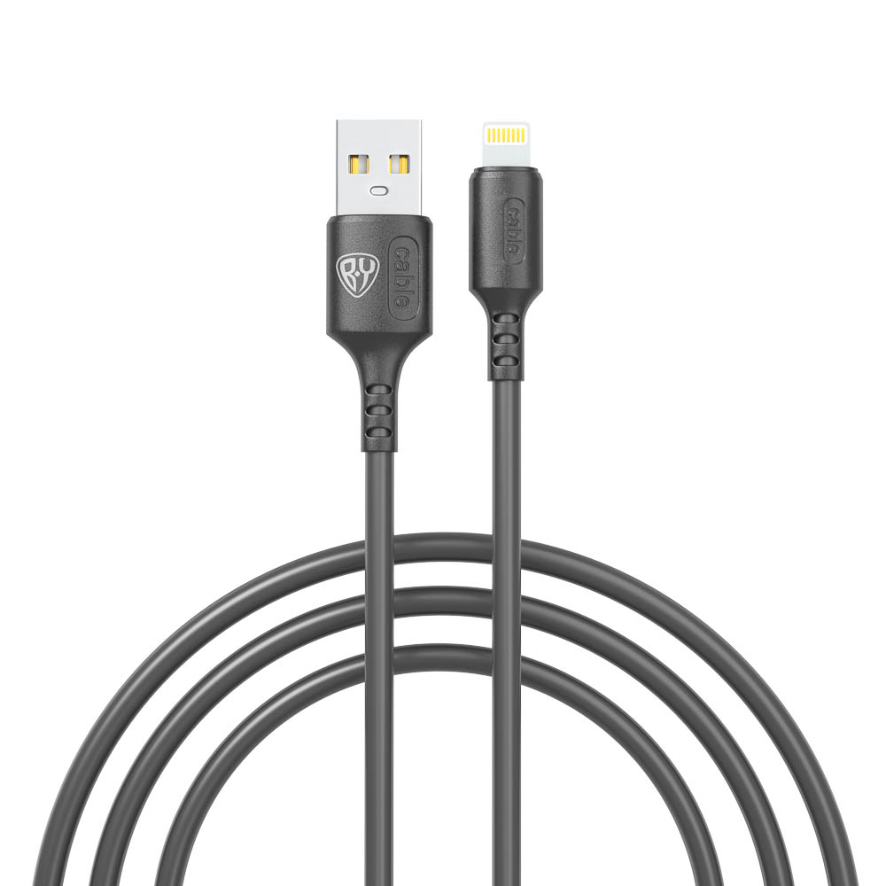 Кабель для зарядки USB(A)-iP BY Fusion, 12Вт, 1 м, 2.4A, TPE, чёрный, арт.№ 931-616