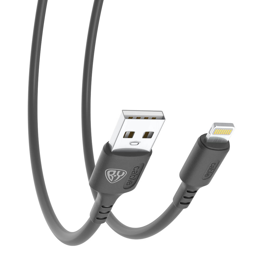 Кабель для зарядки USB(A)-iP BY Fusion, 12Вт, 1 м, 2.4A, TPE, чёрный, арт.№ 931-616