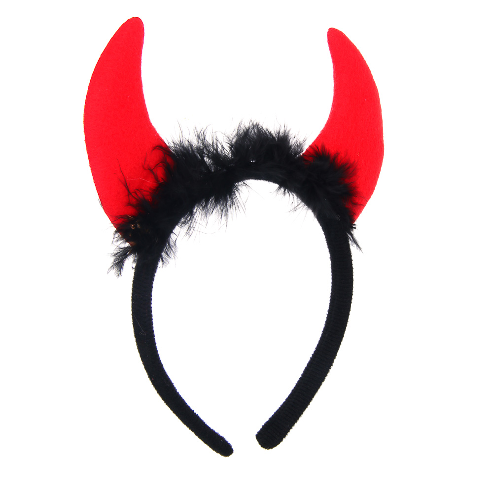 СНОУ БУМ Ободок карнавальный "Чертенок", диаметр 10,5см, полиэстер, пластик, арт.№ 343-159