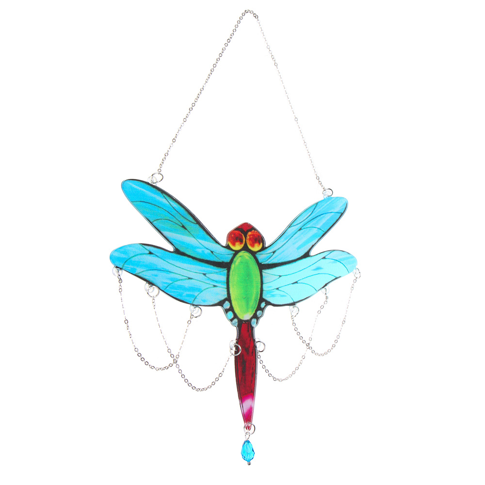 INBLOOM Украшение для окна витражное "Стрекоза", 20х14см, акрил, арт.№ 153-159