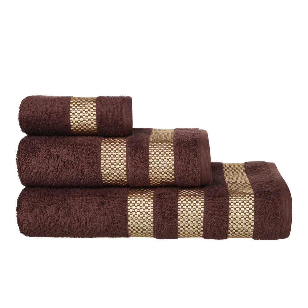Полотенце махровое 30х50 см PROVANCE Кантри, 100% хлопок, 450 г/м2, коричневый, арт.№ 484-173