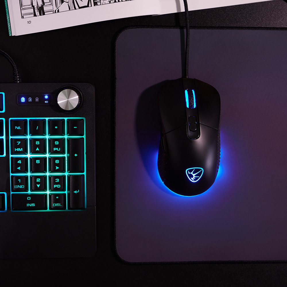 BY Игровая мышь проводная Carbine 12400dpi,9D,PAW3327,RGB,220см, арт.№ 405-058