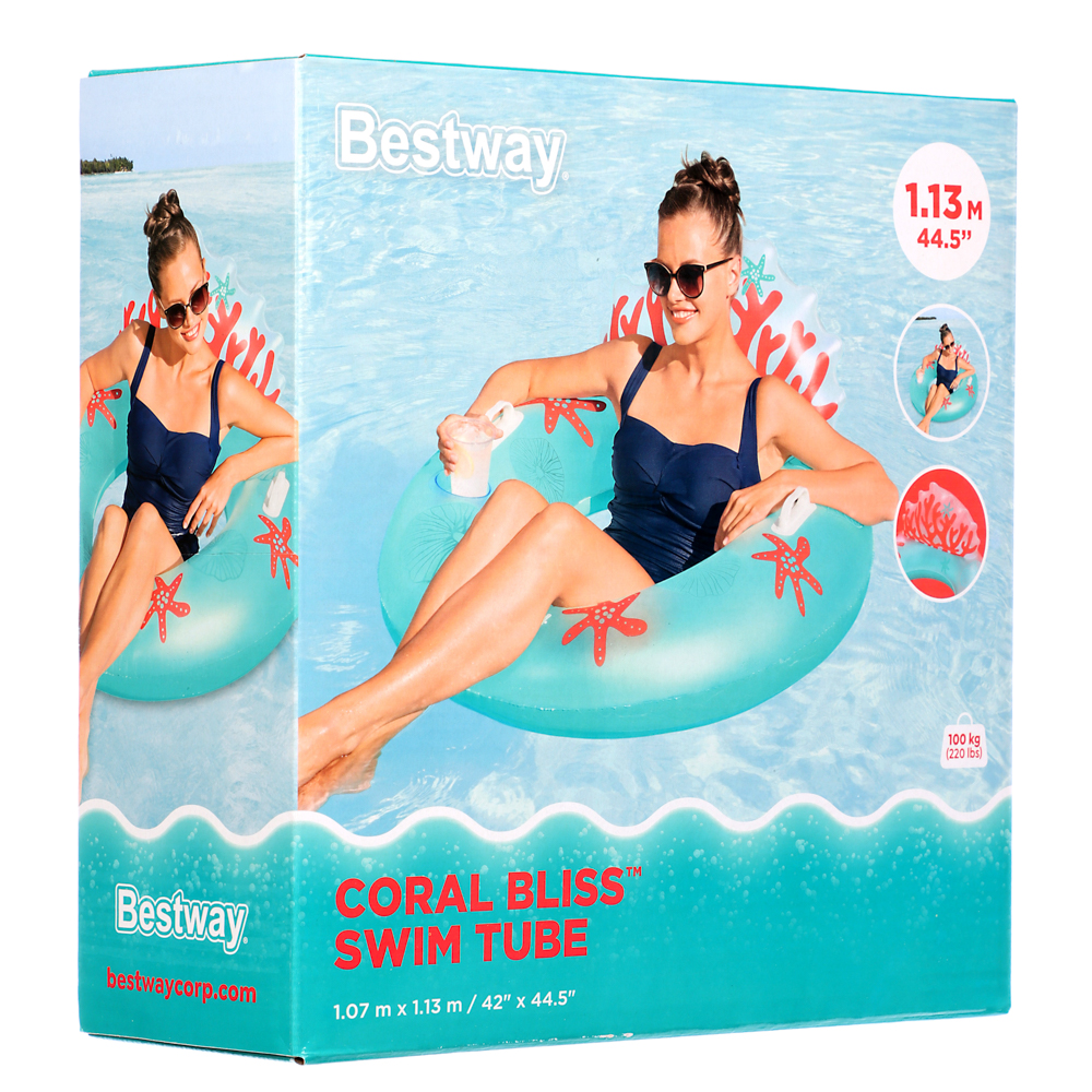 BESTWAY Плавательный круг CORAL BLISS, 107x113см, 43730, арт.№ 091-037