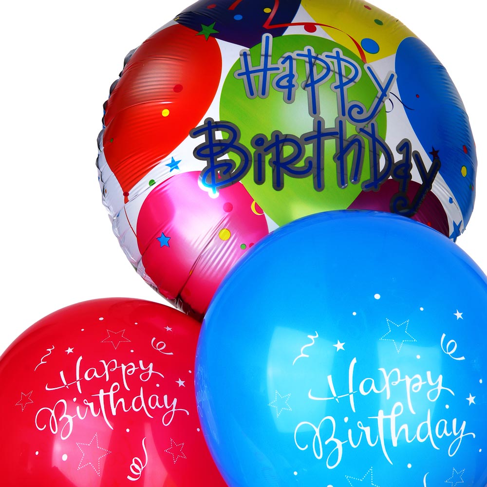 FNtastic Набор воздушных шаров 6шт с подставкой,фольга,пластик,картон, "Happy Birthday",разноцветные, арт.№ 518-044