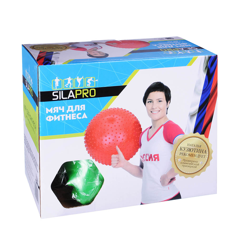 SILAPRO Мяч для фитнеса массажный, ПВХ, d85см, 1100гр, 4 цвета, в коробке, арт.№ 193-002