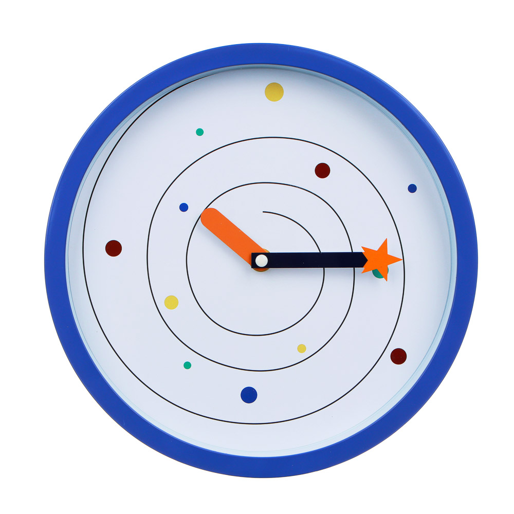 LADECOR CHRONO Часы настенные круглые, пластик, 25,4х25,4х4,2 см, 1xАА, синие, арт.2-17, арт.№ 581-248