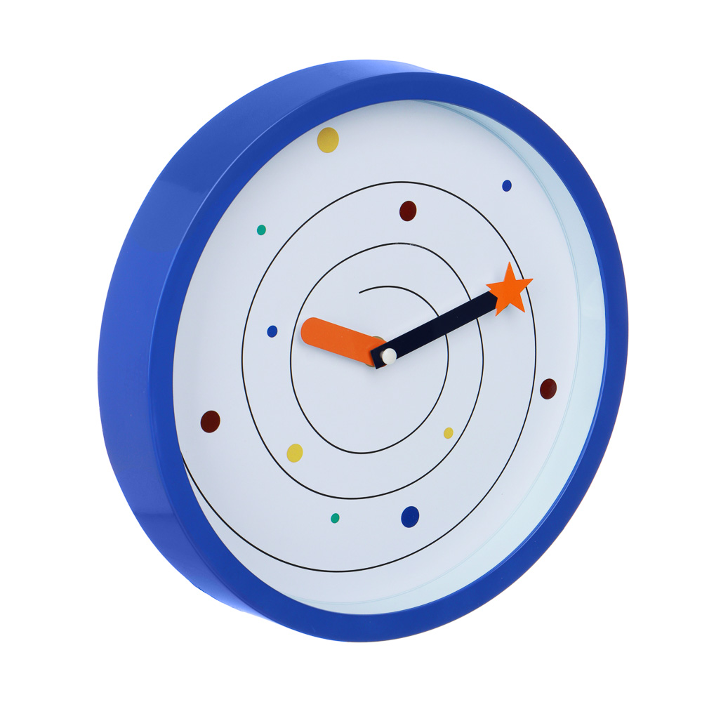 LADECOR CHRONO Часы настенные круглые, пластик, 25,4х25,4х4,2 см, 1xАА, синие, арт.2-17, арт.№ 581-248