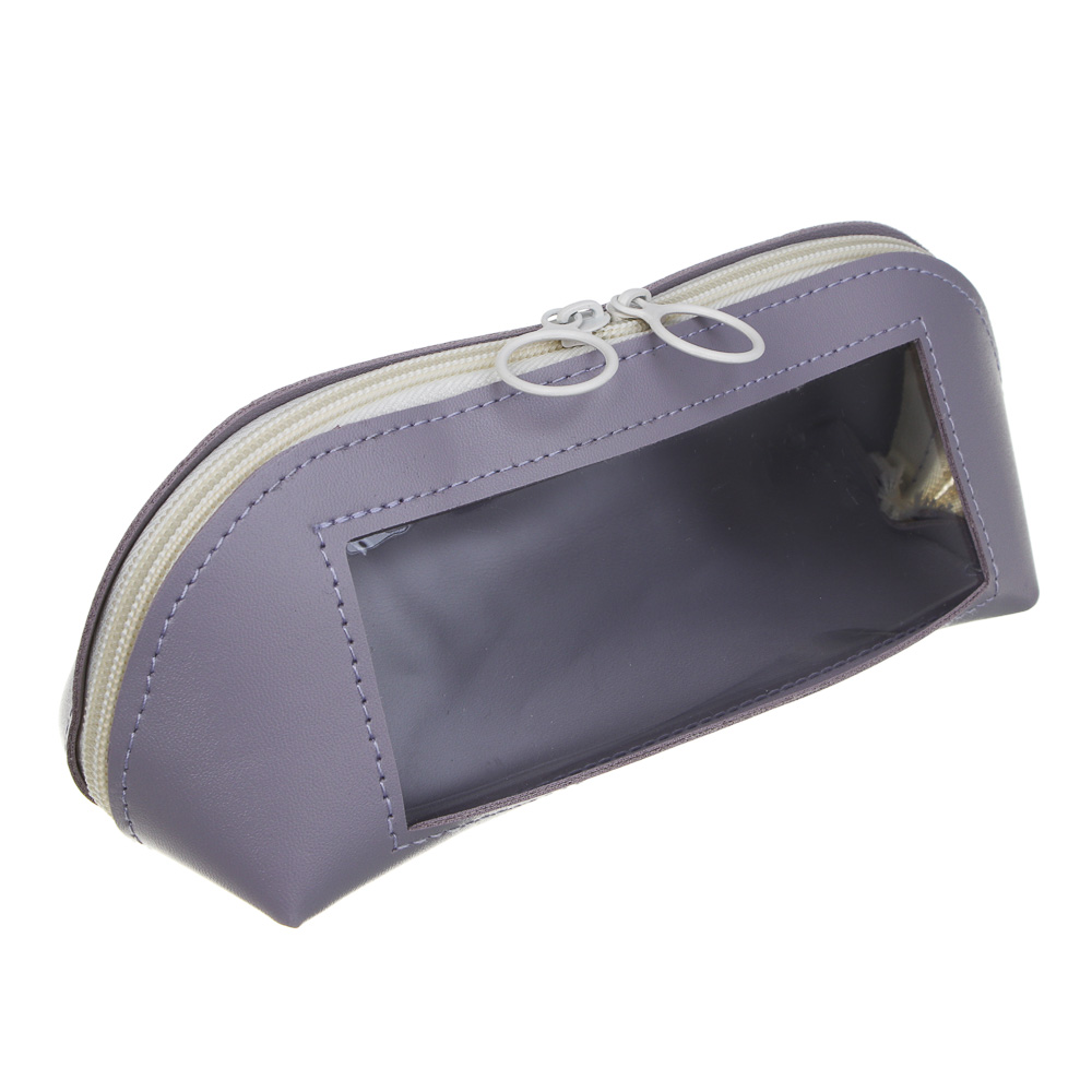 Пенал школьный на молнии, 22,5х8,5х7,5 см, 1 отделение с окном, ПУ, ПВХ, 4 цвета, арт.№ 238-445