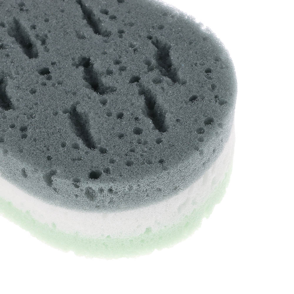 ЮL Мочалка губка поролоновая наборная сэндвич с подвесом, полиуретан, 15,5х9,5х5см, 3 цвета, МС24-01, арт.№ 361-144