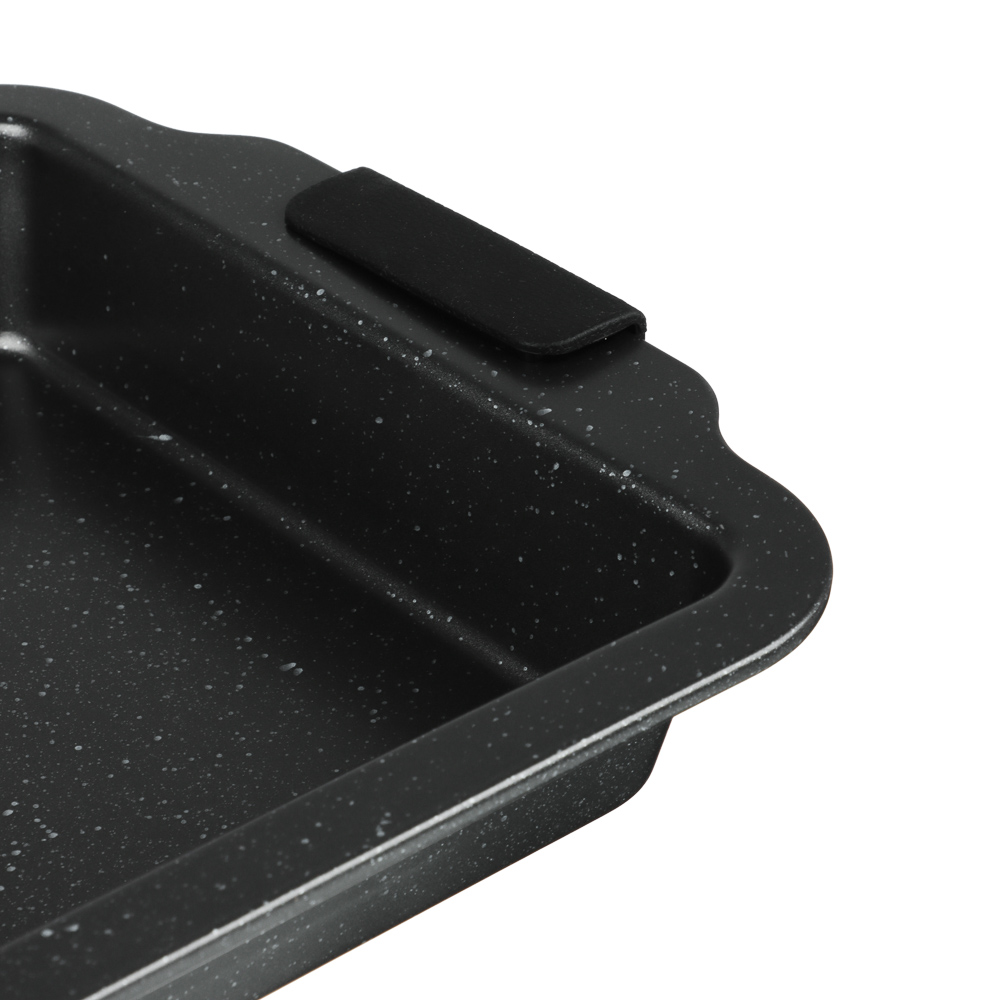 SATOSHI Лион Противень глубокий 40x27x5 см, антипригарное покрытие Мрамор, силиконовые ручки, арт.№ 849-258