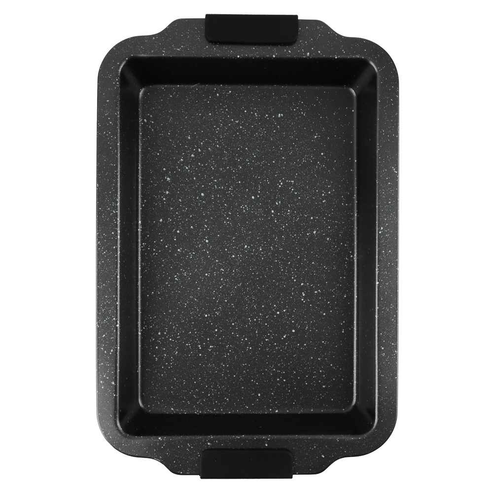 SATOSHI Лион Противень глубокий 40x27x5 см, антипригарное покрытие Мрамор, силиконовые ручки, арт.№ 849-258