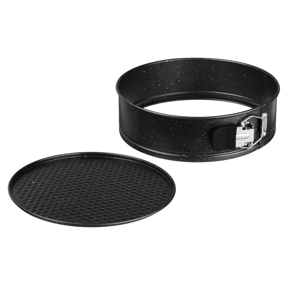 SATOSHI Лион Форма для выпечки круглая разъемная 24x6,5 см, антипригарное покрытие Мрамор, силиконовые ручки, арт.№ 849-259