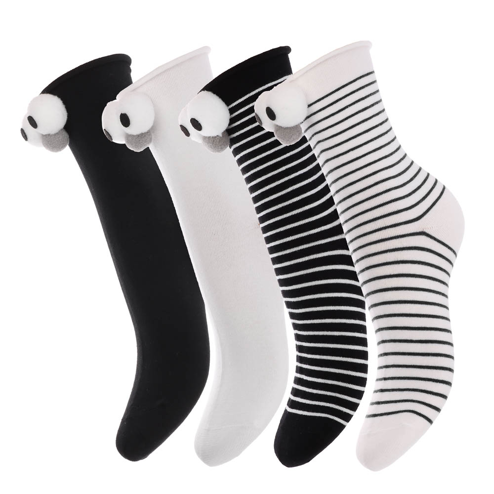 Носки женские с декором, тм GALANTE, р. 23-25, 80% хлопок, 20% полиэстер, разноцветные, арт.№ 019-600