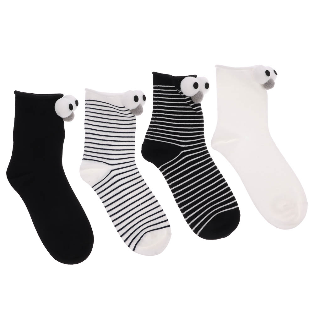 Носки женские с декором, тм GALANTE, р. 23-25, 80% хлопок, 20% полиэстер, разноцветные, арт.№ 019-600