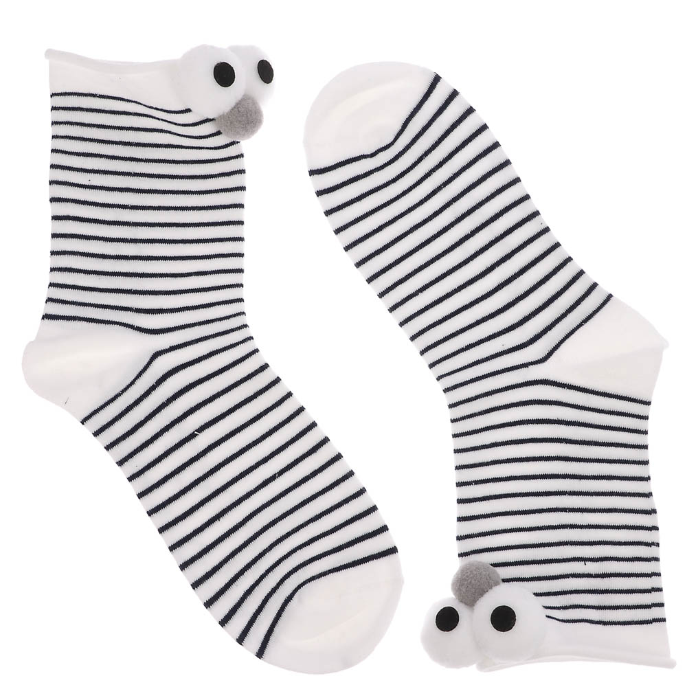 Носки женские с декором, тм GALANTE, р. 23-25, 80% хлопок, 20% полиэстер, разноцветные, арт.№ 019-600