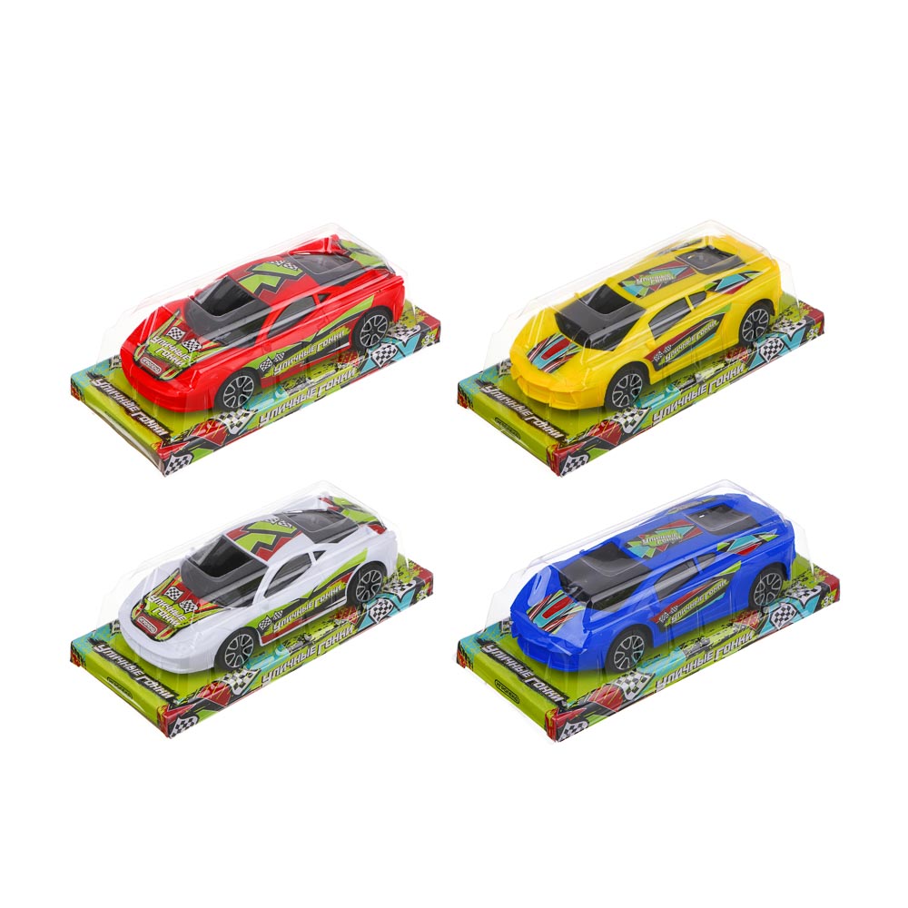 ИГРОЛЕНД Машинка инерционная "Уличные гонки", PP, 22,5х10,5х7см, 4 дизайна, арт.№ 292-356