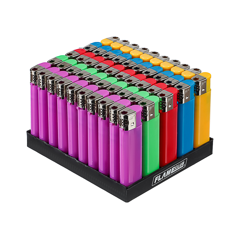Зажигалка пьезо тм FLAMECLUB, 8x2x1cм, 5 цветов, серия Р-02, арт.17704, арт.№ 101-043