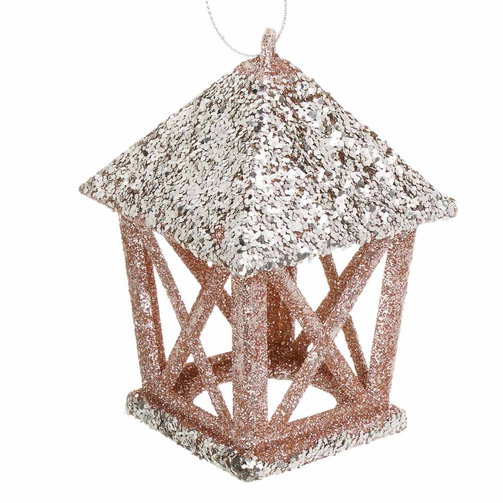 СНОУ БУМ Декоративная подвеска "Фонарик" 11 см, пластик, глиттер, арт.№ 397-489