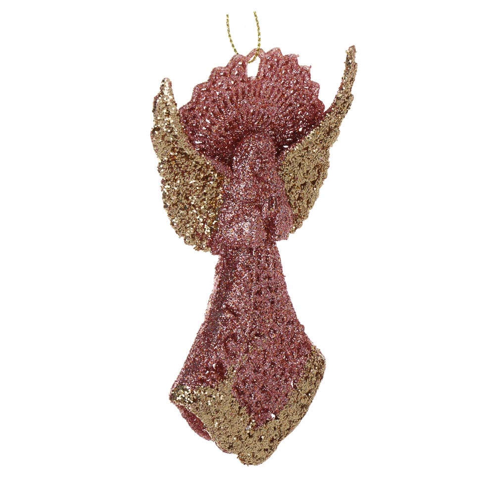 СНОУ БУМ Декоративная подвеска "Ангел" 13 см, пластик, глиттер, арт.№ 397-492