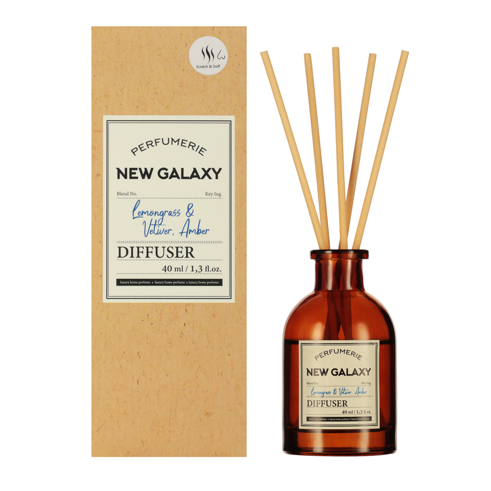 NEW GALAXY Диффузор Perfumerie, Lemongrass & Vetiver, Amber, 40мл, арт.№ 778-194