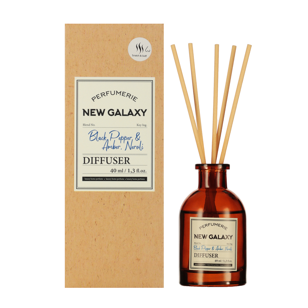 NEW GALAXY Диффузор Perfumerie, Black Pepper & Amber, Neroli, 40мл, арт.№ 778-195