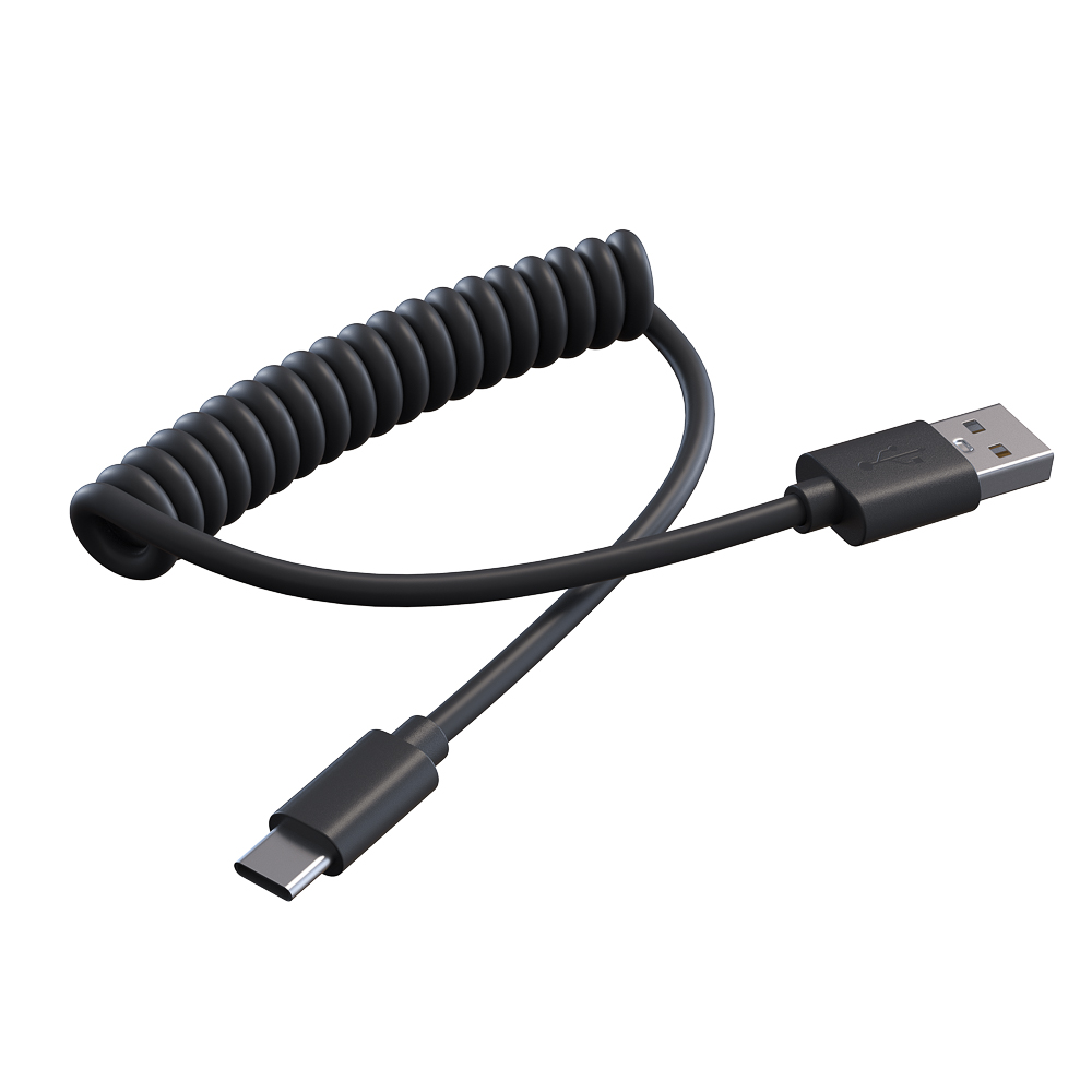 Кабель для зарядки USB(A)-Type C FORZA Спираль, 1м, 1.5А, 5 цветов, пакет, арт.№ 470-071