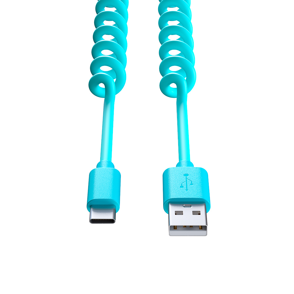 Кабель для зарядки USB(A)-Type C FORZA Спираль, 1м, 1.5А, 5 цветов, пакет, арт.№ 470-071