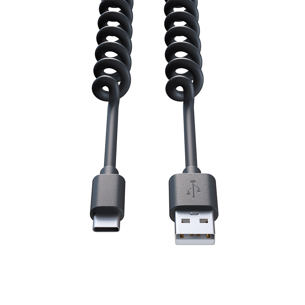 Кабель для зарядки USB(A)-Type C FORZA Спираль, 1м, 1.5А, 5 цветов, пакет, арт.№ 470-071