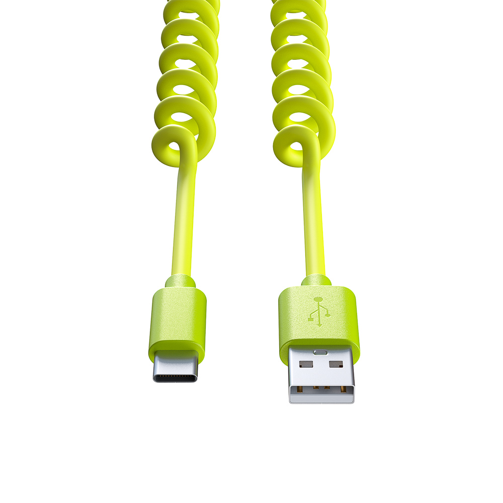 Кабель для зарядки USB(A)-Type C FORZA Спираль, 1м, 1.5А, 5 цветов, пакет, арт.№ 470-071