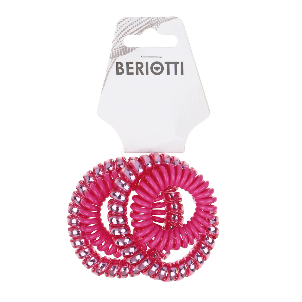 BERIOTTI Набор резинок-спиралек для волос 4шт, ТПУ, 3,5/5,5см, 4 цвета, арт.№ 322-245