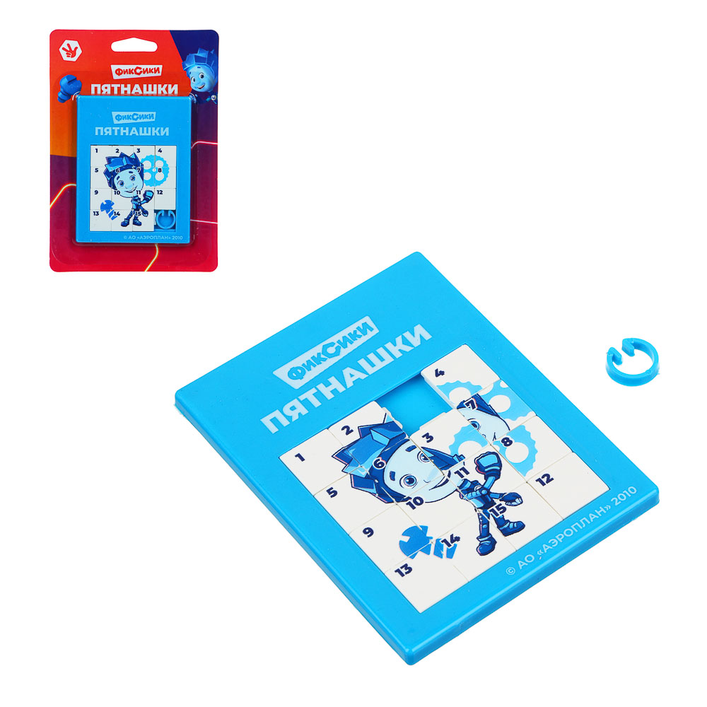 Фиксики Логическая игра "Пятнашки", пластик, 7х9см, 3 дизайна, арт.№ 429-019